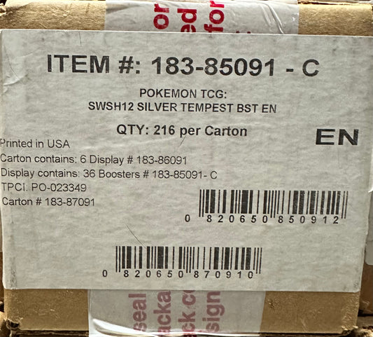 Silver Tempest Booster Box Case